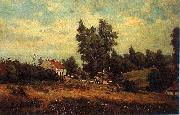 Theodore Fourmois Landscape with farms oil painting artist
